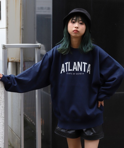 ZIP FIVE（ジップファイブ）の「【ZIP FIVE】ジャガードカレッジロゴ スウェットニット /ビッグシルエット（ニット/セーター・レディース・グリーン系/ネイビー/ブラック系/ブラック/アイボリー/ホワイト系/ネイビー系/ベージュ/グリーン/ベージュ系・X-LARGE/LARGE/MEDIUM）」の9枚目の写真