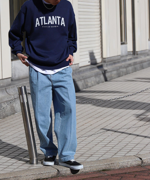 ZIP FIVE（ジップファイブ）の「【ZIP FIVE】ジャガードカレッジロゴ スウェットニット /ビッグシルエット（ニット/セーター・レディース・グリーン系/ネイビー/ブラック系/ブラック/アイボリー/ホワイト系/ネイビー系/ベージュ/グリーン/ベージュ系・X-LARGE/LARGE/MEDIUM）」の11枚目の写真