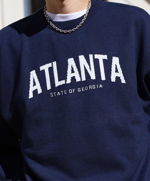 ZIP FIVE（ジップファイブ）の「【ZIP FIVE】ジャガードカレッジロゴ スウェットニット /ビッグシルエット（ニット/セーター・レディース・グリーン系/ネイビー/ブラック系/ブラック/アイボリー/ホワイト系/ネイビー系/ベージュ/グリーン/ベージュ系・X-LARGE/LARGE/MEDIUM）」の12枚目の写真