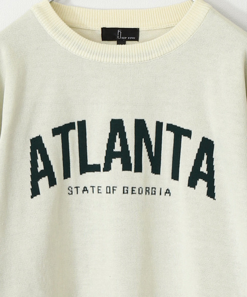 ZIP FIVE（ジップファイブ）の「【ZIP FIVE】ジャガードカレッジロゴ スウェットニット /ビッグシルエット（ニット/セーター・レディース・グリーン系/ネイビー/ブラック系/ブラック/アイボリー/ホワイト系/ネイビー系/ベージュ/グリーン/ベージュ系・X-LARGE/LARGE/MEDIUM）」の16枚目の写真