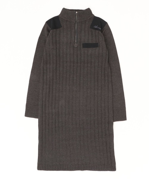AVIREX(アヴィレックス)の「NEW TURTLE PATCH KNIT ONEPIECE/ タートルニットパッチワンピース(ワンピース・レディース・チャコールグレー/ブラウン/バーガンディー・SMALL/MEDIUM)」の18枚目の写真