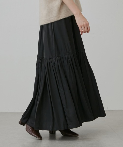 BEARDSLEY（ビアズリー）の「《FRIPIER/フリピエ》ギャザースカート：裏地付き（スカート・レディース・イエロー/ブラウン/ブラック・FREE）」の2枚目の写真