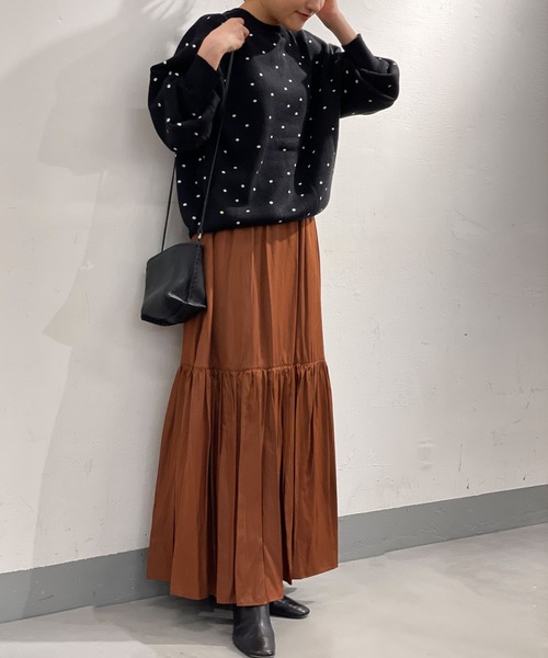 BEARDSLEY（ビアズリー）の「《FRIPIER/フリピエ》ギャザースカート：裏地付き（スカート・レディース・イエロー/ブラウン/ブラック・FREE）」の10枚目の写真