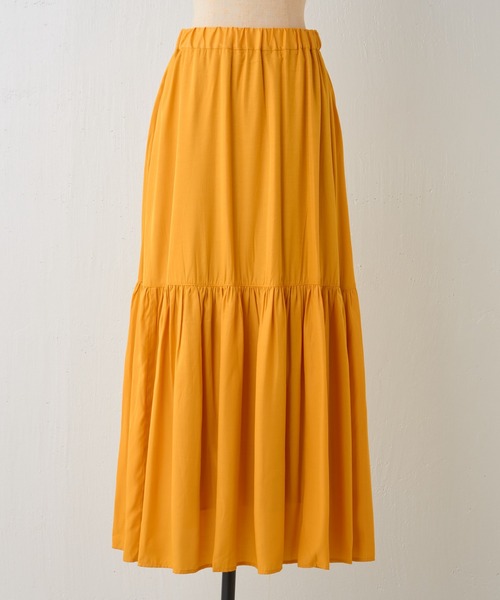 BEARDSLEY（ビアズリー）の「《FRIPIER/フリピエ》ギャザースカート：裏地付き（スカート・レディース・イエロー/ブラウン/ブラック・FREE）」の6枚目の写真