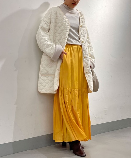 BEARDSLEY（ビアズリー）の「《FRIPIER/フリピエ》ギャザースカート：裏地付き（スカート・レディース・イエロー/ブラウン/ブラック・FREE）」の5枚目の写真