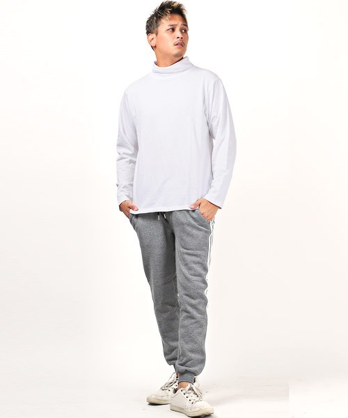 LUXSTYLE(ラグスタイル)の「裏起毛タートルネックロンT(Tシャツ/カットソー・メンズ・ブラック/杢グレー/ホワイト・M/L/XL)」の7枚目の写真