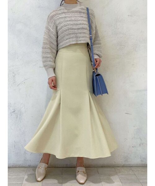 MERCURYDUO（マーキュリーデュオ）の「テープヤーン透かし編みモモンガニット（ニット/セーター・レディース・ライトグレー/ベージュ・FREE）」の18枚目の写真