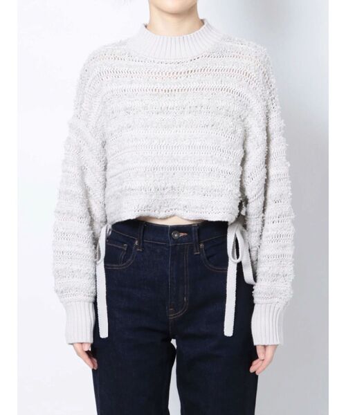 MERCURYDUO（マーキュリーデュオ）の「テープヤーン透かし編みモモンガニット（ニット/セーター・レディース・ライトグレー/ベージュ・FREE）」の21枚目の写真