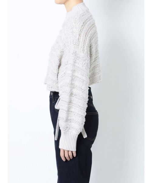 MERCURYDUO（マーキュリーデュオ）の「テープヤーン透かし編みモモンガニット（ニット/セーター・レディース・ライトグレー/ベージュ・FREE）」の22枚目の写真