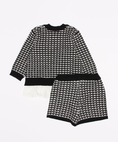 petit main（プティマイン）の「【リンク】ツィード柄ニットセットアップ(キッズ)（セットアップ・キッズ・ラベンダー/ブラック・M/S/L）」の3枚目の写真