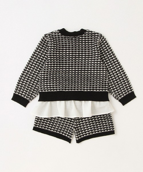 petit main（プティマイン）の「【リンク】ツィード柄ニットセットアップ(キッズ)（セットアップ・キッズ・ラベンダー/ブラック・M/S/L）」の4枚目の写真
