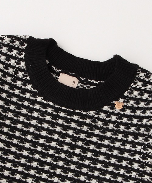 petit main（プティマイン）の「【リンク】ツィード柄ニットセットアップ(キッズ)（セットアップ・キッズ・ラベンダー/ブラック・M/S/L）」の6枚目の写真