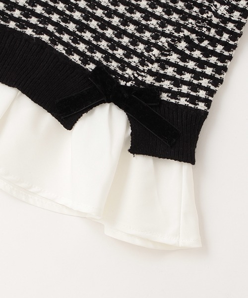 petit main（プティマイン）の「【リンク】ツィード柄ニットセットアップ(キッズ)（セットアップ・キッズ・ラベンダー/ブラック・M/S/L）」の8枚目の写真