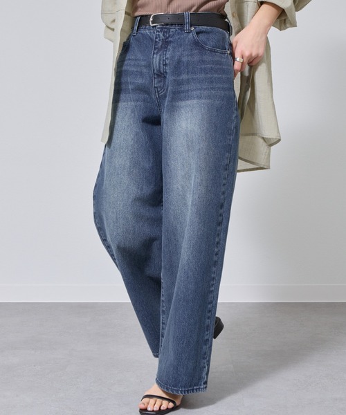 COLONY 2139（コロニートゥーワンスリーナイン）の「ワイドデニム（デニムパンツ・レディース・ネイビー/ブラック/ブルー/サックスブルー/ライトグレー/ダークブルー・SMALL/MEDIUM/LARGE）」の6枚目の写真