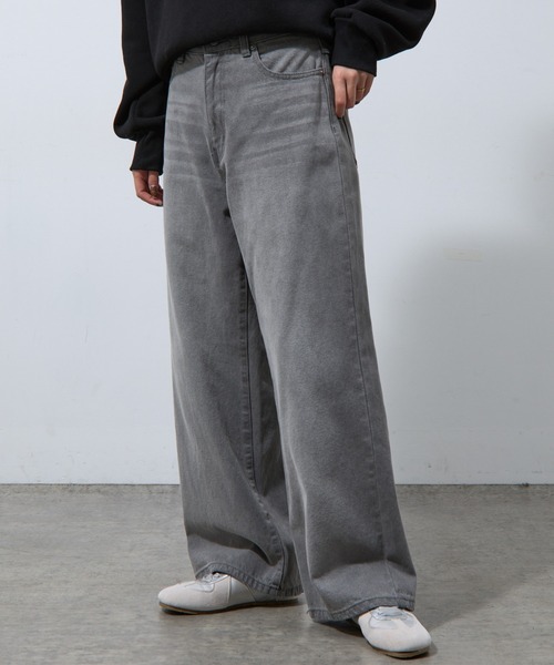 COLONY 2139（コロニートゥーワンスリーナイン）の「ワイドデニム（デニムパンツ・レディース・ネイビー/ブラック/ブルー/サックスブルー/ライトグレー/ダークブルー・SMALL/MEDIUM/LARGE）」の3枚目の写真