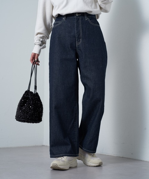 COLONY 2139（コロニートゥーワンスリーナイン）の「ワイドデニム（デニムパンツ・レディース・ネイビー/ブラック/ブルー/サックスブルー/ライトグレー/ダークブルー・SMALL/MEDIUM/LARGE）」の18枚目の写真