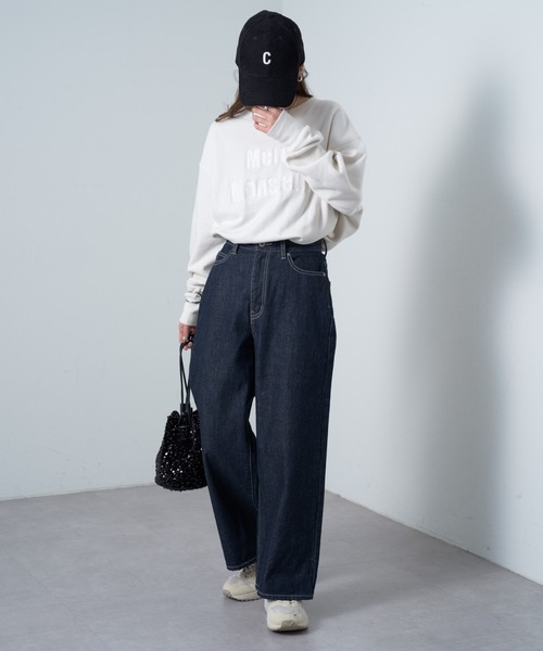 COLONY 2139（コロニートゥーワンスリーナイン）の「ワイドデニム（デニムパンツ・レディース・ネイビー/ブラック/ブルー/サックスブルー/ライトグレー/ダークブルー・SMALL/MEDIUM/LARGE）」の21枚目の写真