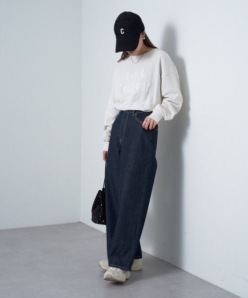 COLONY 2139（コロニートゥーワンスリーナイン）の「ワイドデニム（デニムパンツ・レディース・ネイビー/ブラック/ブルー/サックスブルー/ライトグレー/ダークブルー・SMALL/MEDIUM/LARGE）」の22枚目の写真