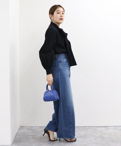 NOLLEY’S(ノーリーズ)の「リップルビッグリボンブラウス(シャツ/ブラウス・レディース・ブラック/オフホワイト・38)」の12枚目の写真