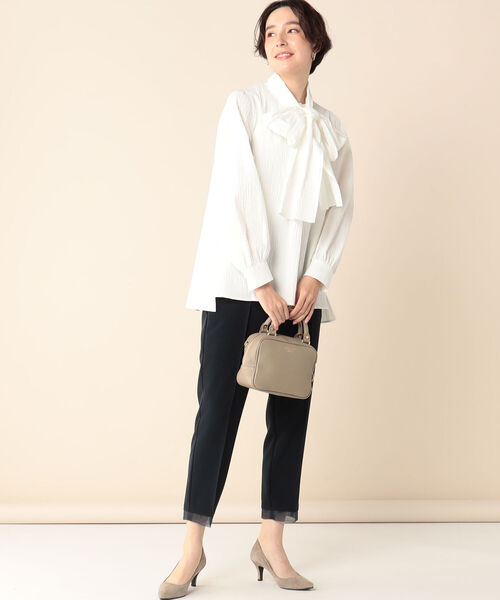 NOLLEY’S(ノーリーズ)の「リップルビッグリボンブラウス(シャツ/ブラウス・レディース・ブラック/オフホワイト・38)」の15枚目の写真