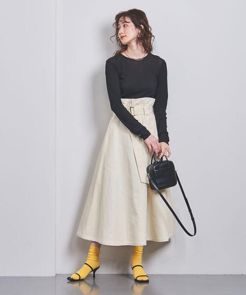 UNITED ARROWS ベルテッドフレアスカート UNITED ARROWS（ユナイテッドアローズ）の「C ベルテッド フレア