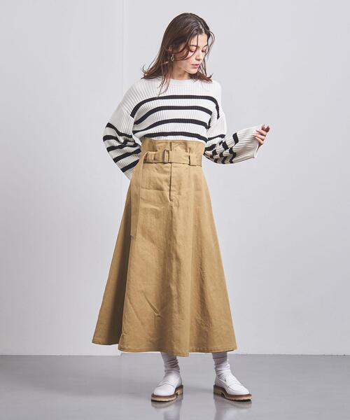 UNITED ARROWS ベルテッドフレアスカート UNITED ARROWS（ユナイテッドアローズ）の「C ベルテッド フレア