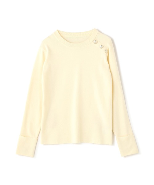 N.(N. Natural Beauty Basic)(エヌエヌナチュラルビューティーベーシック)の「◆ショルダーボタン総針ニット(Tシャツ/カットソー・レディース・ネイビー/ブルー/オフホワイト・MEDIUM)」の19枚目の写真