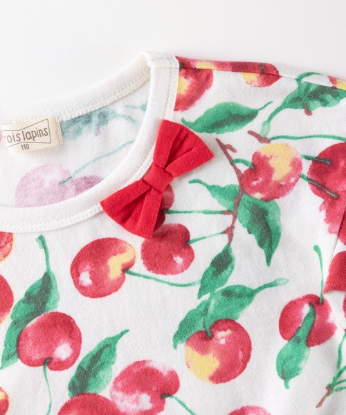 trois lapins kp（トロワラパンケーピー）の「チェリー総柄プリント 半袖Tシャツ(100～150)（Tシャツ/カットソー・キッズ・ワインレッド・100cm/110cm/120cm/130cm/140cm/150cm）」の6枚目の写真
