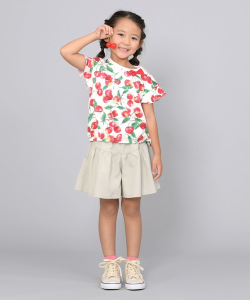trois lapins kp（トロワラパンケーピー）の「チェリー総柄プリント 半袖Tシャツ(100～150)（Tシャツ/カットソー・キッズ・ワインレッド・100cm/110cm/120cm/130cm/140cm/150cm）」の5枚目の写真
