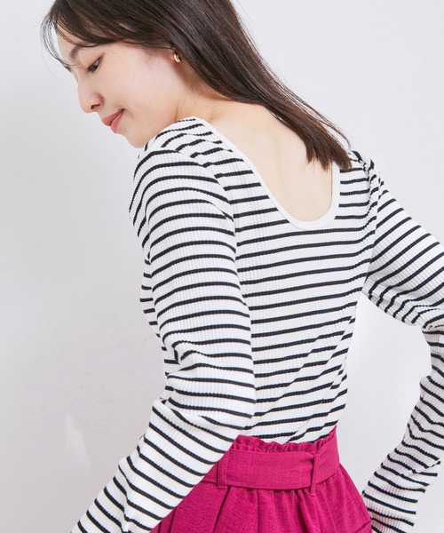 【洗える】【前後2WAY】テレコリブプルオーバー