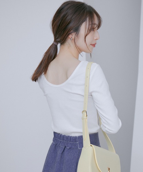 【洗える】【前後2WAY】テレコリブプルオーバー