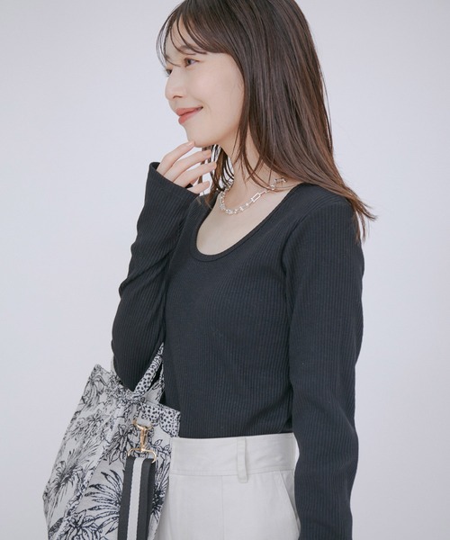 【洗える】【前後2WAY】テレコリブプルオーバー