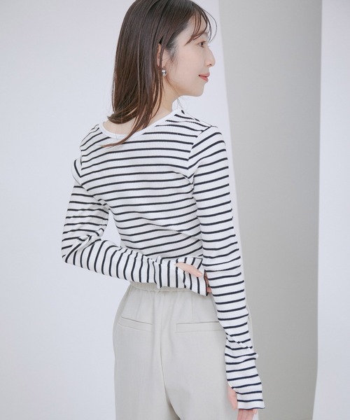 【洗える】【前後2WAY】テレコリブプルオーバー