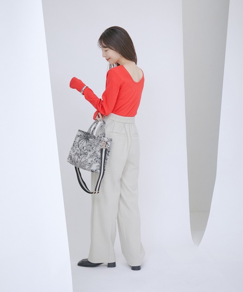 【洗える】【前後2WAY】テレコリブプルオーバー