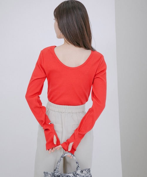 【洗える】【前後2WAY】テレコリブプルオーバー