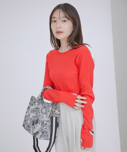 【洗える】【前後2WAY】テレコリブプルオーバー