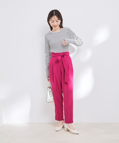 VIS（ビス）の「【洗える】【前後2WAY】テレコリブプルオーバー（Tシャツ/カットソー・レディース・ホワイト系その他/レッド系その他/ホワイト/ブラック・FREE）」の16枚目の写真