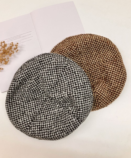 SPIGA（スピーガ）の「グレンチェックベレー帽（ハンチング/ベレー帽・レディース・ブラウン/グレー・FREE）」の3枚目の写真