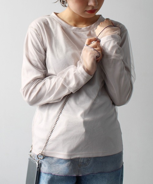 GeeRA(ジーラ)の「シアーレイヤード風カットソー(Tシャツ/カットソー・レディース・ブラック/アイボリー/サンドグレー・MEDIUM/LARGE)」の10枚目の写真