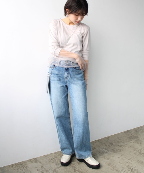 GeeRA(ジーラ)の「シアーレイヤード風カットソー(Tシャツ/カットソー・レディース・ブラック/アイボリー/サンドグレー・MEDIUM/LARGE)」の12枚目の写真
