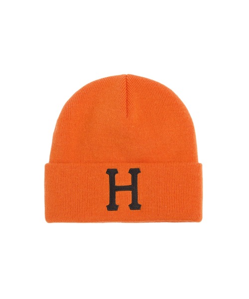 HUF（ハフ）の「HUF FOREVER BEANIE/ HUF ビーニー ニット帽（ニットキャップ/ビーニー・メンズ・オレンジ/ブラック・O/S）」の2枚目の写真
