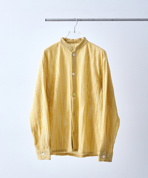 417 EDIFICE(フォーワンセブンエディフィス)の「モールレーススクエアシャツ(シャツ/ブラウス・メンズ・ホワイト/ネイビー/イエロー・MEDIUM/LARGE)」の3枚目の写真