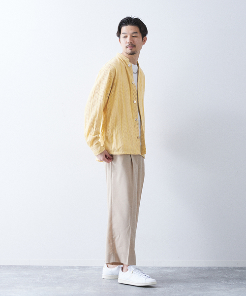 417 EDIFICE(フォーワンセブンエディフィス)の「モールレーススクエアシャツ(シャツ/ブラウス・メンズ・ホワイト/ネイビー/イエロー・MEDIUM/LARGE)」の7枚目の写真