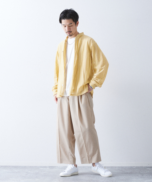 417 EDIFICE(フォーワンセブンエディフィス)の「モールレーススクエアシャツ(シャツ/ブラウス・メンズ・ホワイト/ネイビー/イエロー・MEDIUM/LARGE)」の9枚目の写真