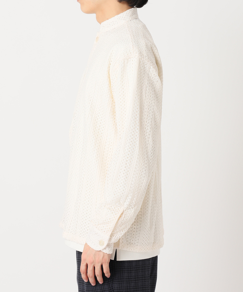 417 EDIFICE(フォーワンセブンエディフィス)の「モールレーススクエアシャツ(シャツ/ブラウス・メンズ・ホワイト/ネイビー/イエロー・MEDIUM/LARGE)」の16枚目の写真