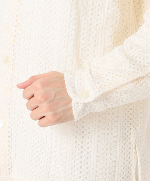 417 EDIFICE(フォーワンセブンエディフィス)の「モールレーススクエアシャツ(シャツ/ブラウス・メンズ・ホワイト/ネイビー/イエロー・MEDIUM/LARGE)」の21枚目の写真