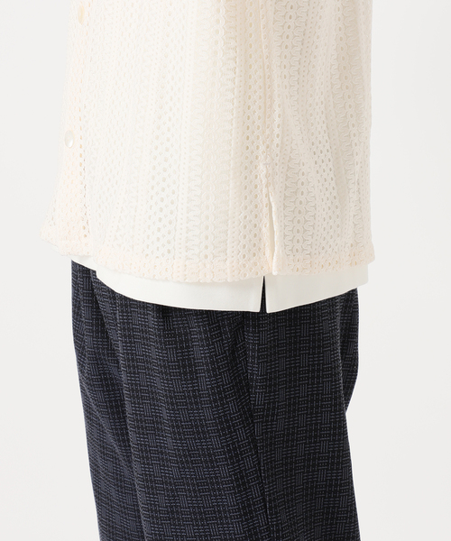 417 EDIFICE(フォーワンセブンエディフィス)の「モールレーススクエアシャツ(シャツ/ブラウス・メンズ・ホワイト/ネイビー/イエロー・MEDIUM/LARGE)」の22枚目の写真