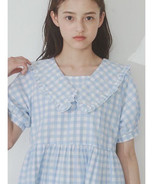 merry jenny（メリージェニー）の「flowerギンガムワンピース（ワンピース・レディース・ブラック/ピンク/ブルー・FREE）」の14枚目の写真