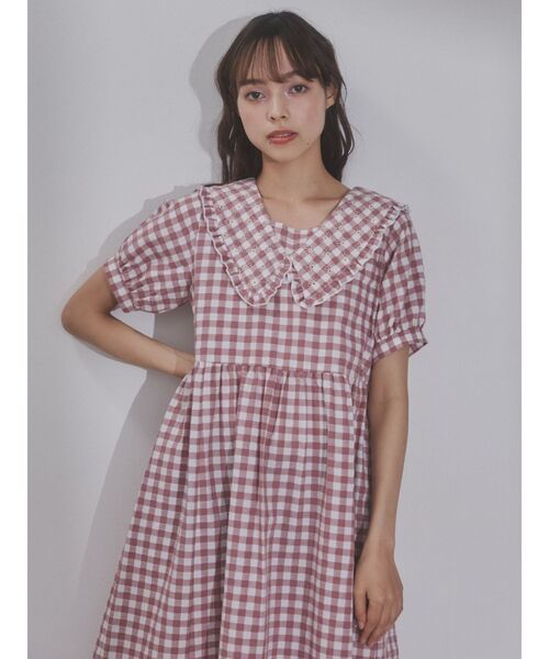 merry jenny（メリージェニー）の「flowerギンガムワンピース（ワンピース・レディース・ブラック/ピンク/ブルー・FREE）」の17枚目の写真