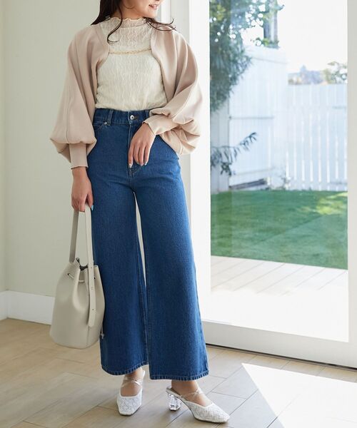 MAJESTIC LEGON（マジェスティックレゴン）の「チェーン付きショートニットボレロ（カーディガン/ボレロ・レディース・アイボリー/ベージュ/ブラック/サンドベージュ・MEDIUM）」の17枚目の写真